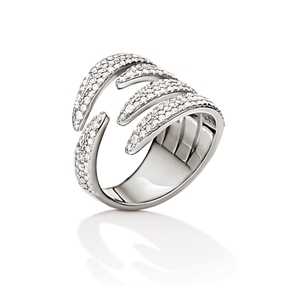 Fashionably Silver Temptation Rhodium Plated Stone Ring-